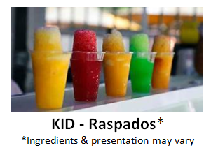 Flor Azul Sunday's MENU (Sun: 6/7/2026) Raspados/Soda